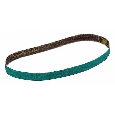 Sanding Belt, 0.5 in W, 12 in L, Alumina Zirconia, 60 Grit, 40, Green