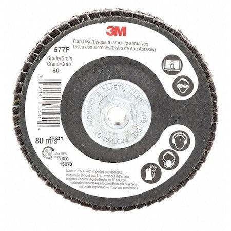 Flap Disc 577F, T29 4inx3/8-24 60 Yf-Wei, PK10