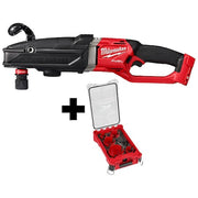 M18 FUEL SUPER HAWG Right Angle Drill + 9 PC BIG HAWG Carbide Teeth Hole Saw Kit, PACKOUT Organizer