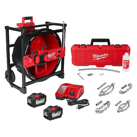 M18 FUEL High Speed Chain Snake for 1-1/2 in, 4 in Pipes