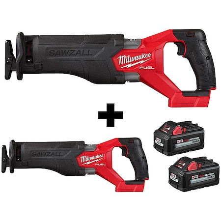 M18 FUEL SAWZALL Recip Saws (2 Included) + M18 HIGH OUTPUT XC6.0 Batteries (2 Pk)