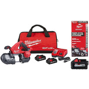 M18 FUEL Compact Band Saw Kit + 30-9/16" 8/10 TPI Extreme Thick Metal Band Saw Blade 3PK + M18 XC6.0