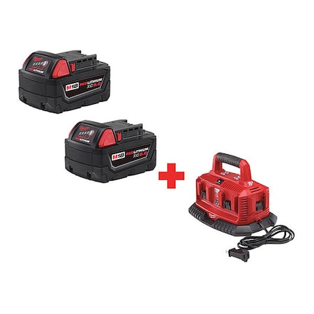 M18 XC5.0 Batteries 2-Pack + M18 Six Pack Sequential Charger