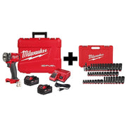 M18 FUEL 3/8" Compact Impact Wrench w/ Friction Ring Kit + 43PC SHOCKWAVE 3/8" Drive Socket Set