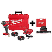 Impact Wrench Kit, Drive Size 1/2 in, Max. Torque 250 ft-lb,18 V, Includes Batteries (5.0 Ah)