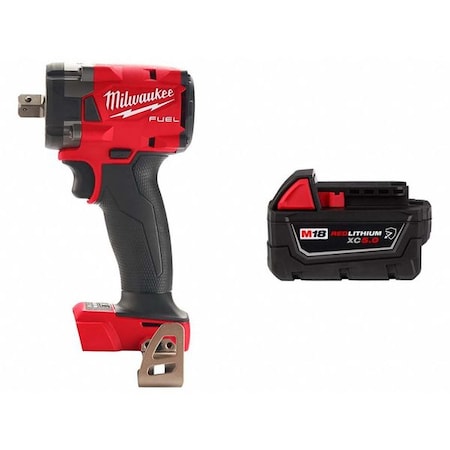 M18 FUEL 1/2 " Compact Impact Wrench w/ Pin Detent + M18 XC5.0 Resistant Battery