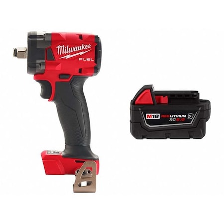M18 FUEL 1/2" Compact Impact Wrench w/ Friction Ring + M18 XC5.0 Resistant Battery