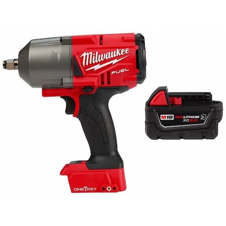 M18 FUEL w/ ONE-KEY High Torque Impact Wrench 1/2" Friction Ring + M18 XC5.0 Resistant Battery
