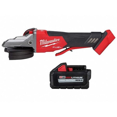 M18 FUEL 5" Flathead Braking Grinder, Paddle Switch No-Lock + M18 HIGH OUTPUT XC6.0 Battery Pack