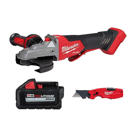 FASTBACK 6-IN-1 Utility Knife + M18 FUEL 5" Flathead Braking Grinder + M18 HIGH OUTPUT XC6.0 Battery