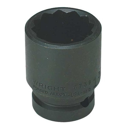 3/4 in Drive Impact Socket Standard Socket, black oxide, Steel,2 1/8 in