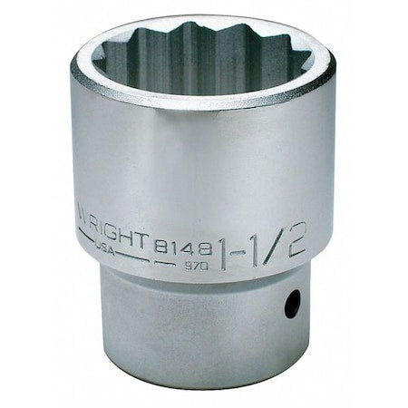 1 in Drive, 3" SAE Socket, 12 Points, 1 in. Dr,3 in.,