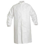 Disposable Lab Frock, Tyvek(R) IsoClean(R), Snaps Closure, Elastic Cuff, White, 3XL, 30 PK