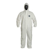 Hooded Disposable Coveralls, 4Xl, White, ProShield(R) 60