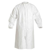 Disposable Lab Frock, Tyvek(R) IsoClean(R), Serged, 53 3/4 in, White, 30 PK