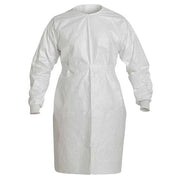Disposable Gown, Tyvek(R) 400, Serged, 46 in, White, Universal, 30 PK