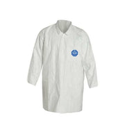 Tyvek 400 Disposable Lab Coat, Tyvek(R) 400, Snaps Closure, White, XL, 8 PK