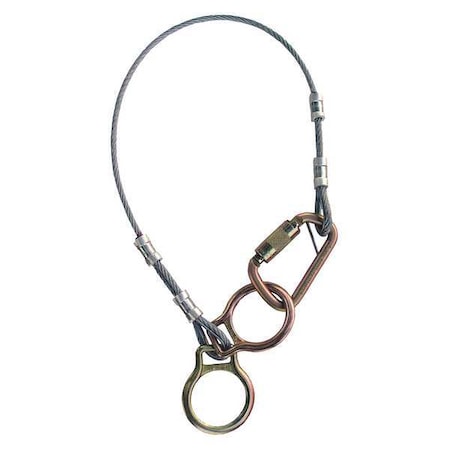 Tie-Off Adapter, 6 ft Length, 310 lb Weigth Capacity, Steel Anchor, Dual D-Ring