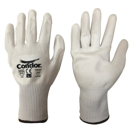 Cut-Resistant Coated Gloves, Cut Level A2 ,Dipped ,Polyurethane ,Smooth ,2XL 1 PR