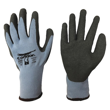Cut-Resistant Coated Gloves, Cut Level A2 ,Dipped ,Latex ,Rough ,L 1 PR