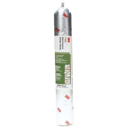 Polymer Adhesive Sealant, 20 oz, Sausage Pack, White, Polymer Base, 740 UV