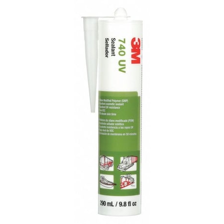 Polymer Adhesive Sealant, 20 oz, Sausage Pack, Black, Polymer Base, 740 UV