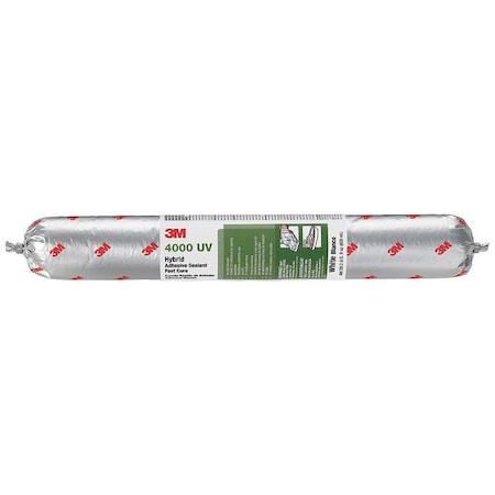 Polymer Adhesive Sealant, 20 oz, Sausage Pack, White, Polymer Base, 4000 UV