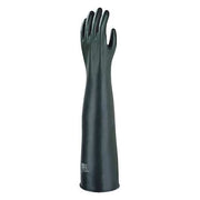 Chemical Resistant Gloves, Natural Rubber Latex, 24 in L, 59 mil, Black, 10 1/2, 1 PR