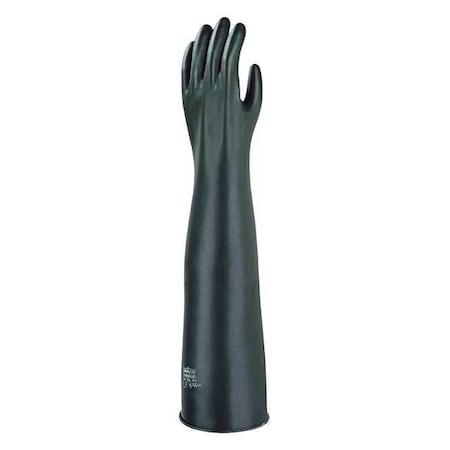 Chemical Resistant Gloves, Natural Rubber Latex, 24 in L, 59 mil, Black, 8 1/2, 1 PR