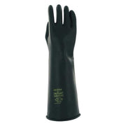 Chemical Resistant Gloves, Natural Rubber Latex, 17 in L, 47 mil, Black, 8 1/2, 1 PR