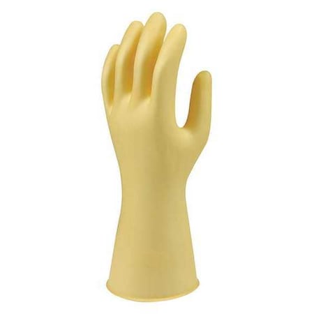 Featherweight Plus Chemical Resistant Gloves, Natural Rubber Latex, 13 in L, 13.77 mil, Beige, 9