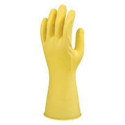 Chemical Resistant Gloves, Natural Rubber Latex, 13 in L, 8.5 mil, Yellow, 7 1/2, 1 PR