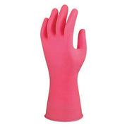 Chemical Resistant Gloves, Natural Rubber Latex, 13 in L, 8.5 mil, Pink, 9 1/2, 1 PR