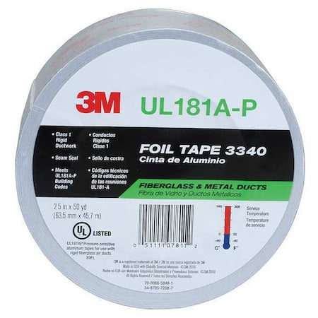 FoilTape,Aluminum,Silver,50ydL,2-1/2inW