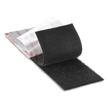 Reclosable Fastener, Rubber Adhesive, 150 ft, 5/8 in Wd, Black, 4 PK