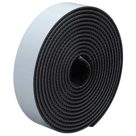 Reclosable Fastener, Rubber Adhesive, 150 ft, 3/4 in W, Black, 2 PK