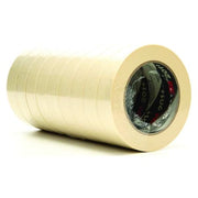 Masking Tape, 24 mm W x 55 m L, 4.4 mil Thick, Tan, Rubber Adhesive, 36 PK