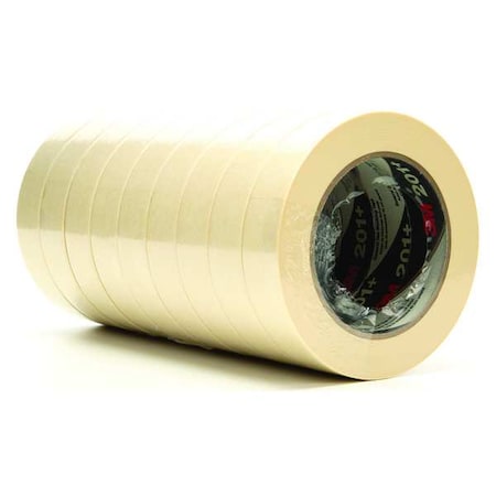 Masking Tape, 24 mm W x 55 m L, 4.4 mil Thick, Tan, Rubber Adhesive, 36 PK