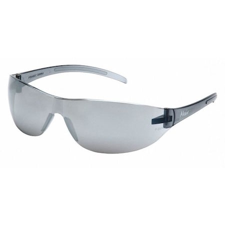 ALAIR(R), Safety Glasses, Anti-Scratch, Gray Mirror Lens, Black Frame, Frameless
