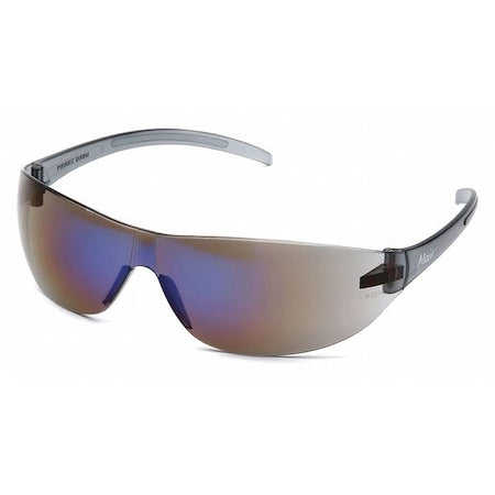 ALAIR(R), Safety Glasses, Anti-Scratch, Blue Mirror Lens, Black Frame, Frameless