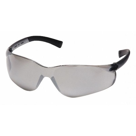 Ztek(R), Safety Glasses, Anti-Scratch, Silver Mirror Lens, Black Frame, Frameless