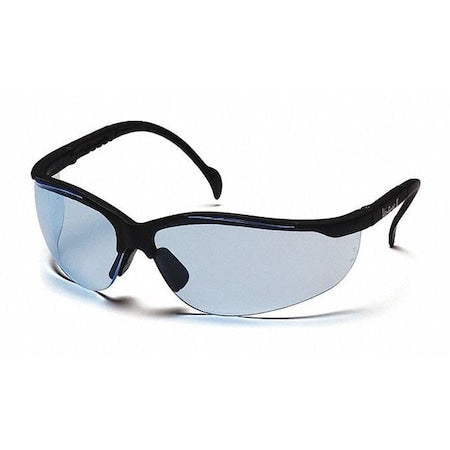 Venture II(R), Safety Glasses, Anti-Scratch, Blue Lens, Black Frame, Half-Frame