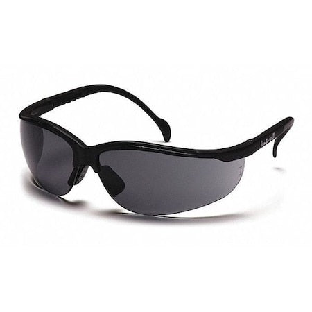 Venture II(R), Safety Glasses, Anti-Scratch, Gray Lens, Black Frame, Half-Frame