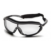 XS3 PLUS(R), Safety Glasses, Anti-Fog & Anti-Scratch, Clear Lens, Black Frame, Full-Frame