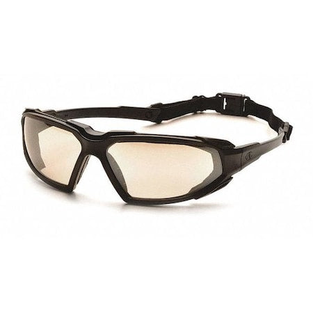 Highlander(TM), Safety Glasses, Anti-Fog & Anti-Scratch, Indoor/Outdoor Mirror Lens, Black Frame