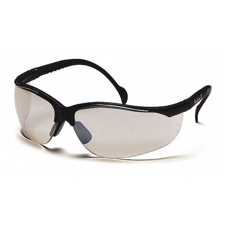 Venture II(R), Safety Glasses, Anti-Fog, Anti-Static & Anti-Scratch, I/O Mirror Lens, Black Frame