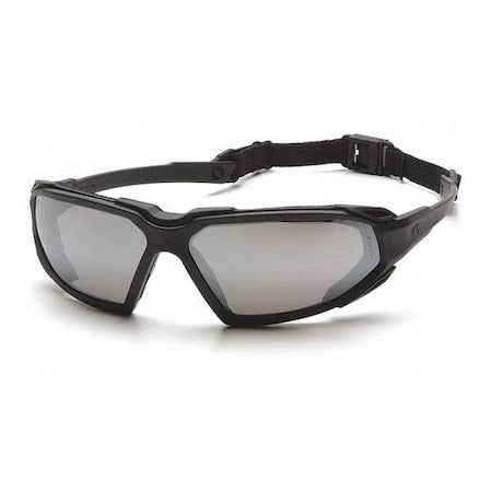 Highlander(TM), Safety Glasses, Anti-Fog & Anti-Scratch, Silver Lens, Black Frame, Full-Frame