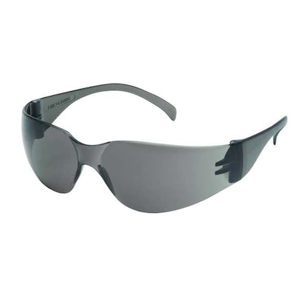 Intruder(R), Safety Glasses, Anti-Scratch, Gray Lens, Gray Frame, Frameless