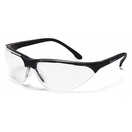 RENDEZVOUS(R), Safety Glasses, Anti-Scratch, Clear Lens, Black Frame, Half-Frame