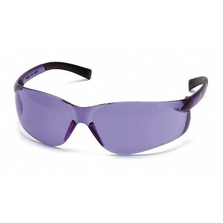 Ztek, Safety Glasses, Anti-Scratch, Purple Lens, Blue Mirror Frame, Frameless